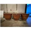 Image 1 : Set Of 3 Terra-Cotta Decorative Containers With Trays 14.5Lx11H