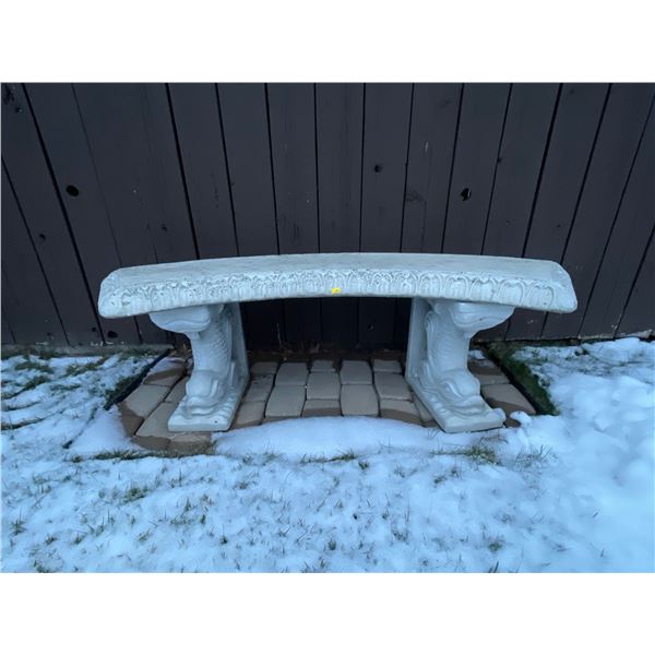 Decorative Outdoor Cement Bench With Koi Featured Legs - Bench Only  51Lx18Dx18H