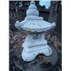 Image 1 : Decorative Garden Feature - Asian Themed Cement Painted White 16Lx16Dx24H