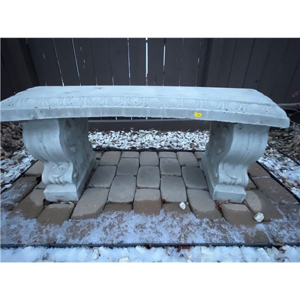 Outdoor Cement Decorative Garden Bench 39Lx15Dx16H - Bricks Not Included