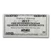 Image 4 : 4 oz Silver Bar - 2017 $100 Bill (w/Box & COA) Quarter Pound Silver Note