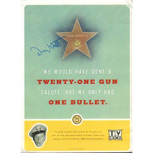 Don Knotts signed photo