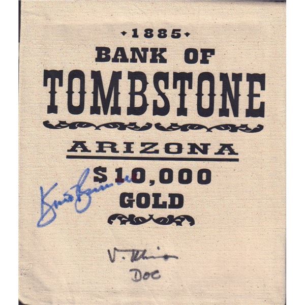 Val Kilmer/Kurt Russell signed Tombstone bag rare