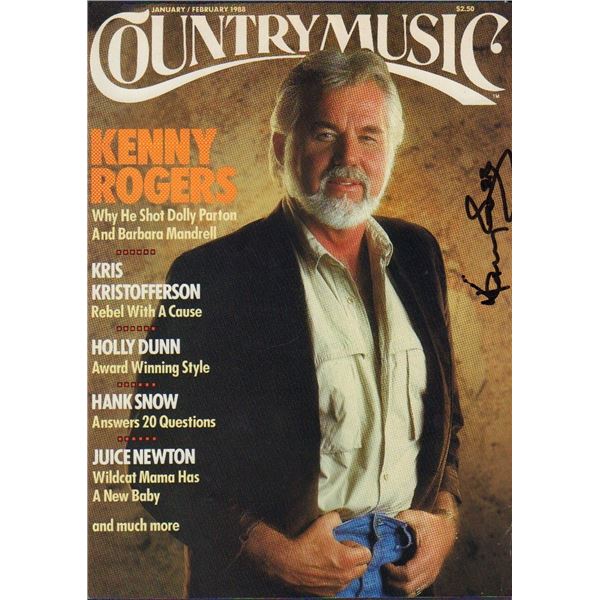 Kenny Rogers signed magazine cover