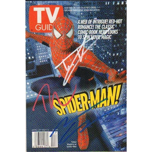 Spiderman TV Guide signed by all 3!