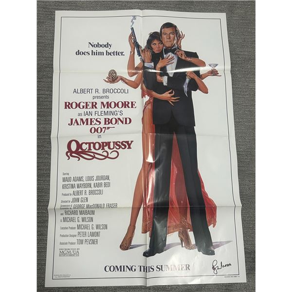 Roger Moore signed James Bond poster original