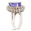 Image 3 : 3.49 ctw Tanzanite and 1.35 ctw Diamond 14K White Gold Ring