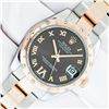 Image 2 : Rolex Midsize 2T Rose Gold & Steel Chocolate Roman Diamond Datejust 31MM