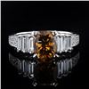 Image 1 : 2.10 ctw Fancy Brown SI2 CLARITY CENTER Diamond 18K White Gold Ring (GIA CERTIFI