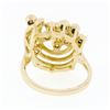 Image 7 : 14k Yellow Gold 1.30 ctw Bezel Diamond Open Wire Work Tiered Swirl Cocktail Ring