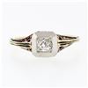 Image 4 : Antique Edwardian 14K TT Gold 0.15 ctw Old Mine Diamond Filigree Engagement Ring