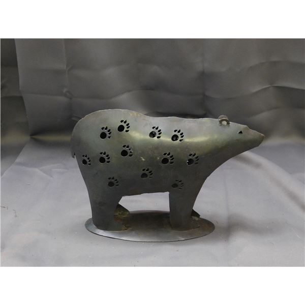 Metal Polar Bear Tea Light Candle Holder