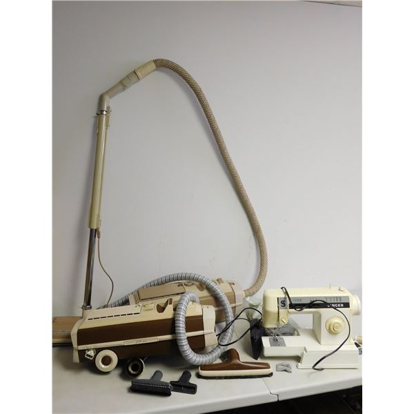 2 Vintage Electrolux Vacuum Cleaners, Singer Sewing Machine with