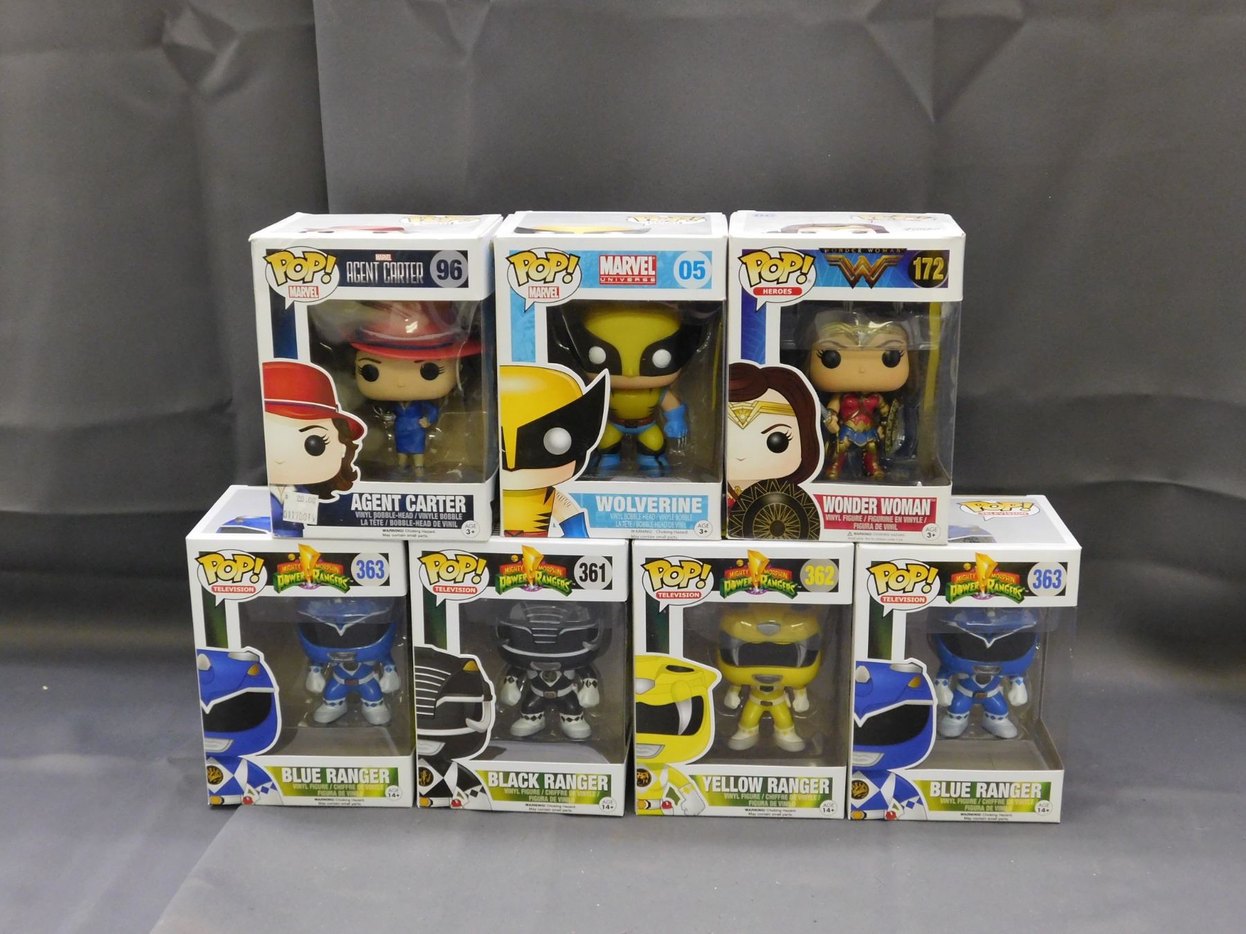 Lot of 7 Funko POP! Figures Wonder Woman, Power Rangers, Wolverine ...