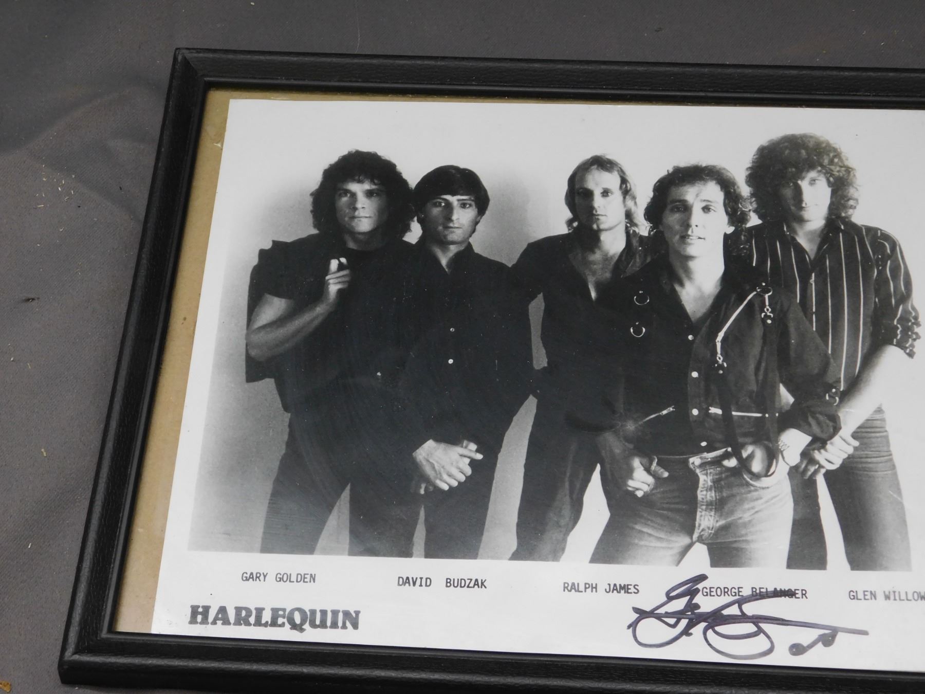 Harlequin 8x10 Band Photo Signed by George Bellinger.