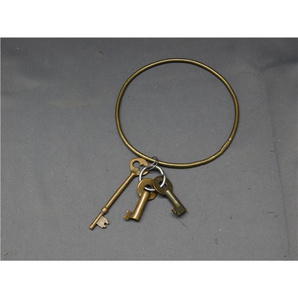 Lot of 3 CNR Skeleton Brass Barrel Keys