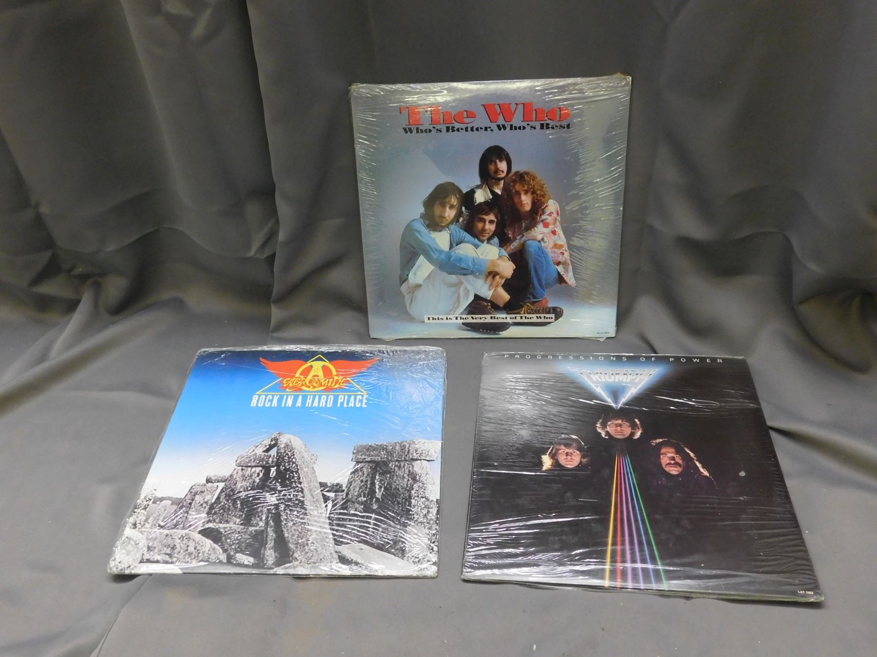 Lot of 3 Sealed Vinyl Records LPs The Who, Aerosmith, Triumph