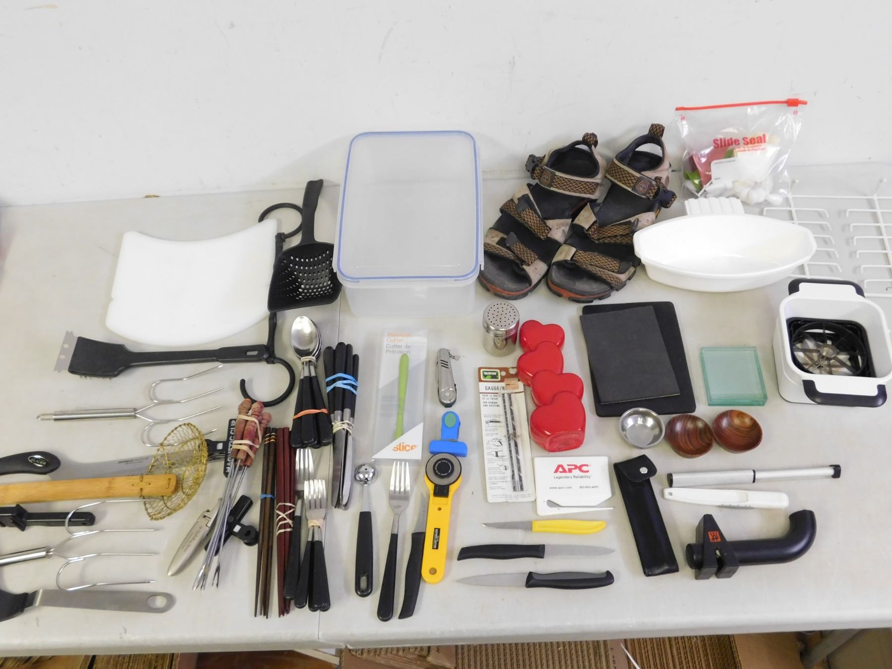 KITCHEN LOT Assorted Utensils, Vase, Knives, Chopsticks, Etc