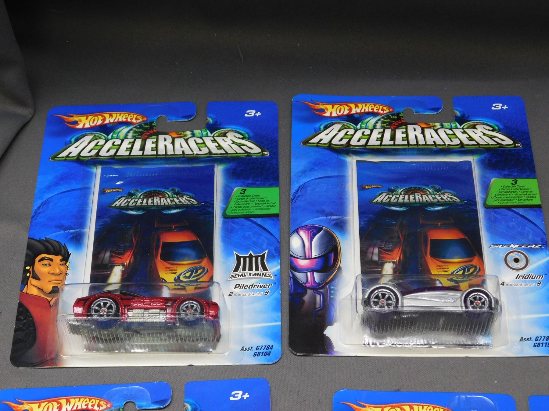 Acceleracers Rd08 Front Lot of 6 AcceleRacers Hot Wheels Die Cast Cars and Collectible Card ...