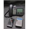 Image 1 : Lot of 3pcs MTS Model 390 Telephone PT390 Charcoal Astra, General Electric AM FM Radio, Pulser Radio