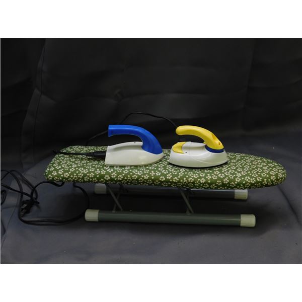 Kids Pretend Play Mini Ironing Board and Mini Plug-In Irons