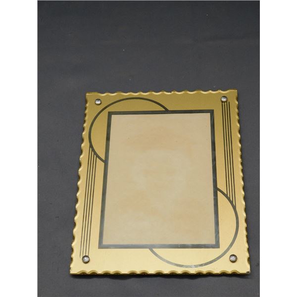 Art Deco Reverse Painted Picture Frame 7  x 9 
