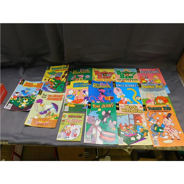 Lot of 15 Vintage Gold Key Comics Disney and Looney Tunes Scrooge, Tom & Jerry, Bugs Bunny, Etc
