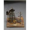 Image 2 : Blowtorch Metal Art Sculpture Windmill / Powerline Diorama 7"