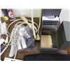Image 4 : Junk Lot Household Electronics Outlets, Cord, CD Racks, Index Card Box, Travel Toiletries Bag