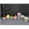 Image 1 : 7pcs Pottery Spice Canisters, 3 Mugs (some chips)