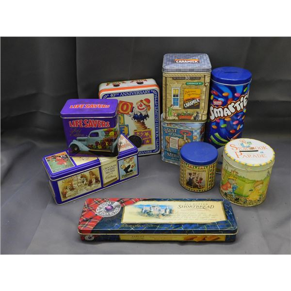 Lot of 9 Modern Vintage Style Biscuit & Candy Tins