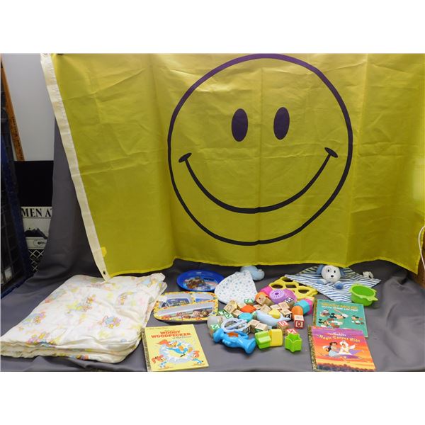 Lot of Childrens / Baby Toys, Blanket, Plates, Disney Golden Books
