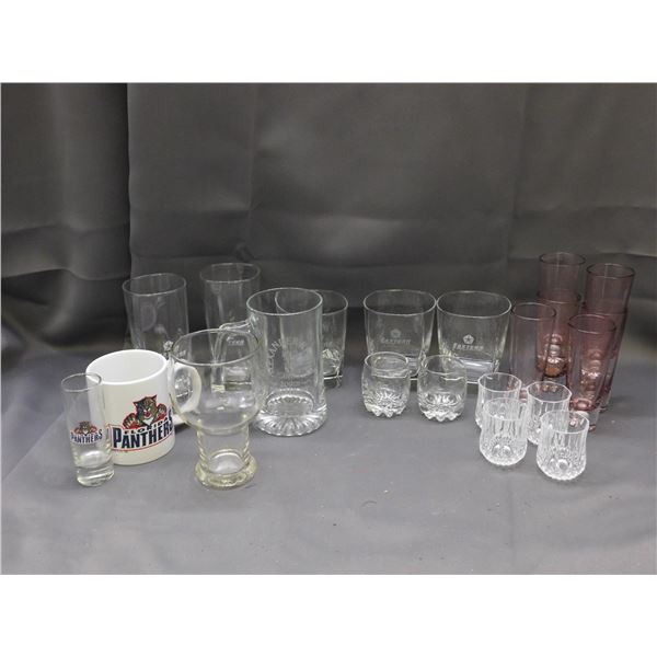 Lot of 21pcs Bar Ware Glasses Highball, Shot Glasses, Beer Glasses