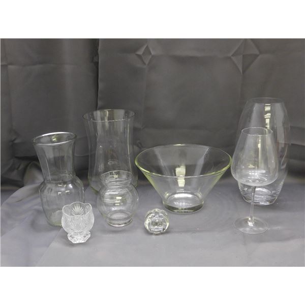 Lot of Glass Vases, Candle Holders