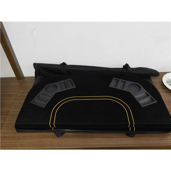 Black Velvet Folding Poker Table with Carry Case