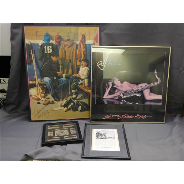 4pcs Wall Art Jazz Some Line, Great Moments in Sport, Asian Coins Shadowbox, World Cruise