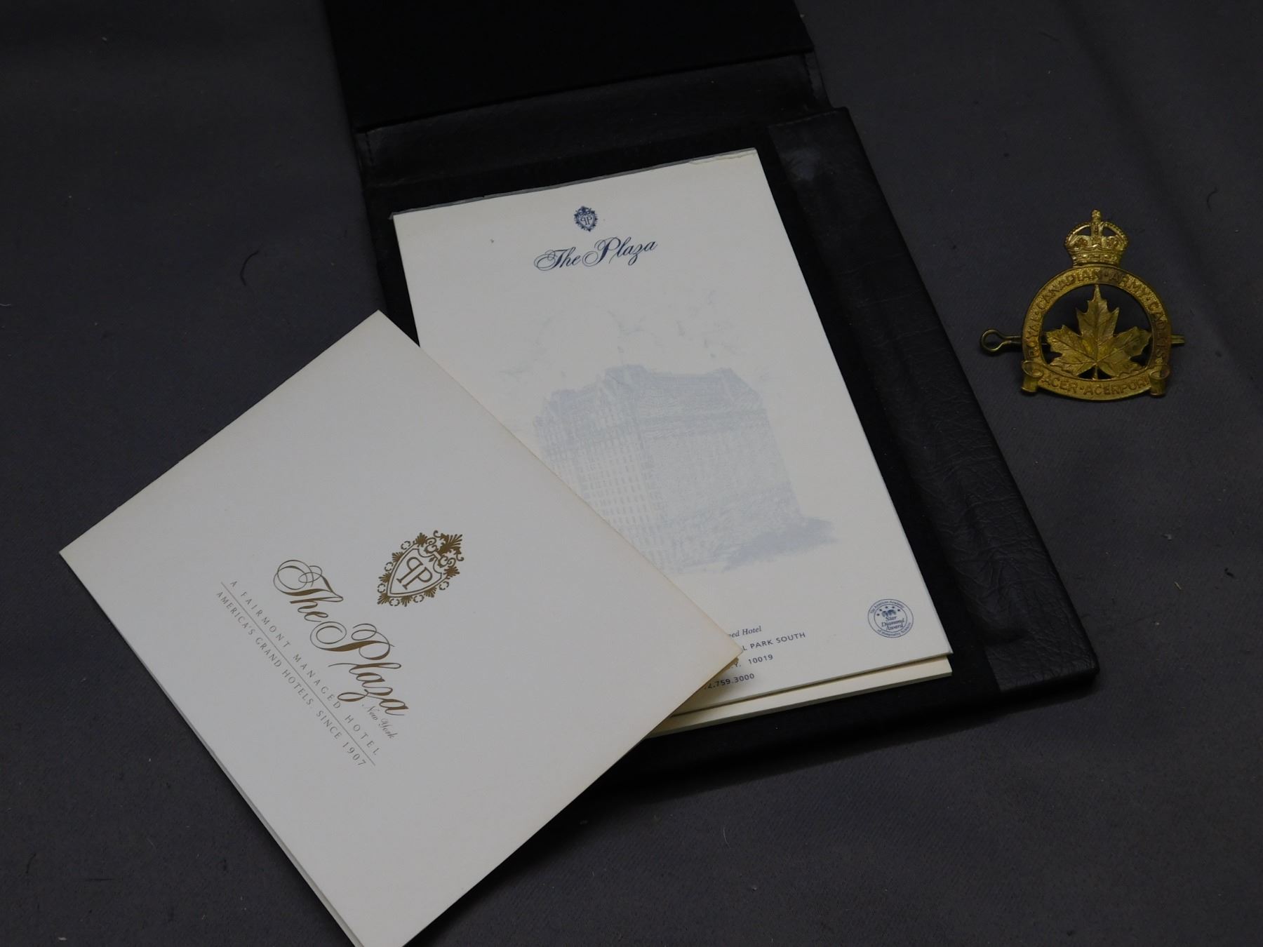The Plaza Fairmount Hotel Weighted Notepad and Royal Canadian Army ...