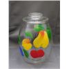 Image 1 : Bartlett Collins Hand Painted Glass Cookie Jar Fruit Pattern