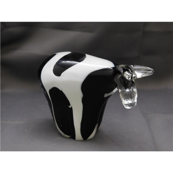 Art Glass Cow 5x6"