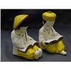 Image 4 : Pair of Chalkware Asian Figurines Students Reading 5" Tall