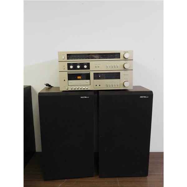 Rotel hifi Console Bundle Floor Speakers, Tuner, Amp, Tape Deck Model RCX-820, RL-720A
