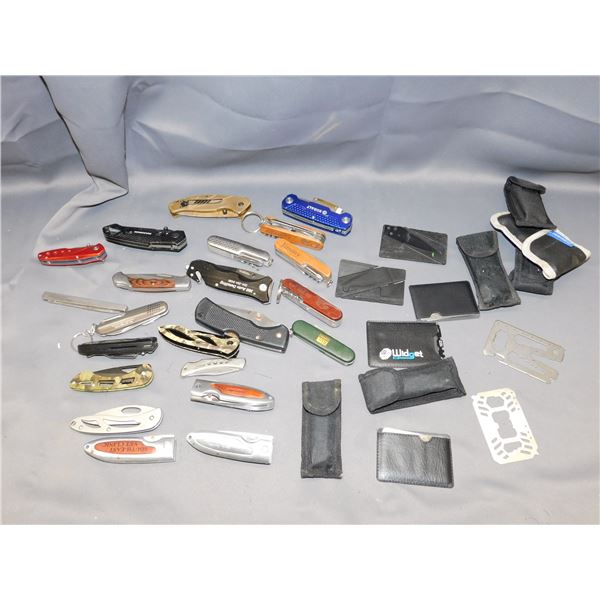 Lot of Assorted Folding Knives / Pocket Knives, Swiss Army Knifes, Survival