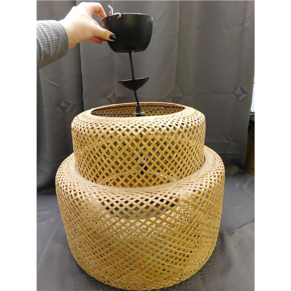 IKEA "Sinnerlig" Woven Wicker Lamp Fixture