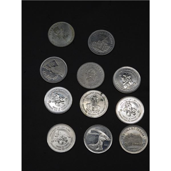 Lot of 11 Canada Trade Dollars 70s 80s