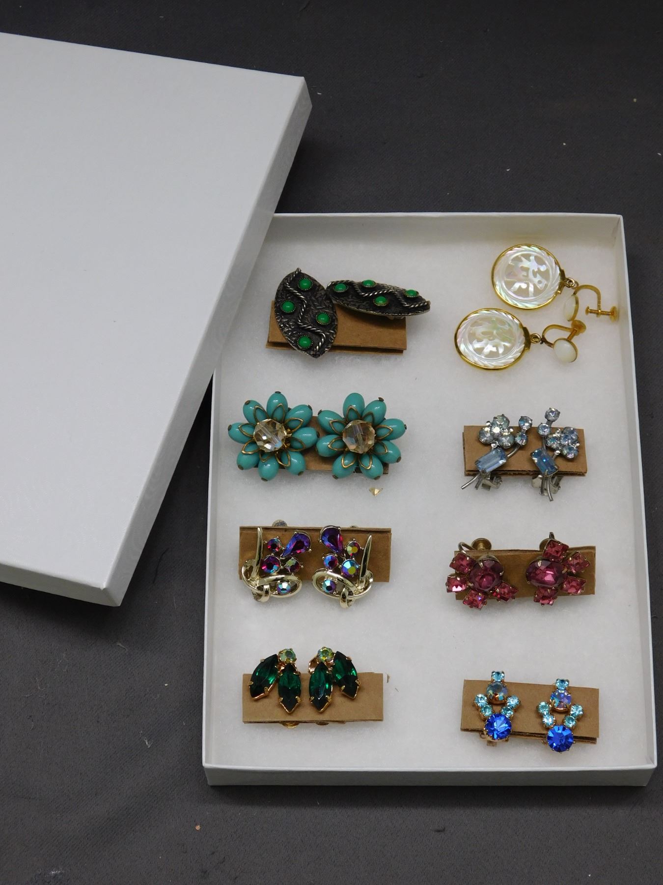 Rhinestone Cluster Vintage Earrings (Clip-ons) main image 1
