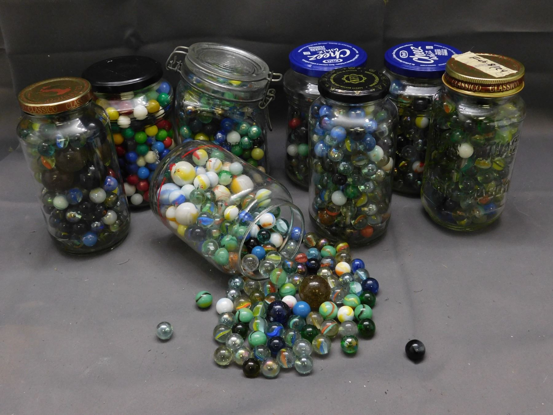 LARGE Bundle 100s of Marbles Vintage & Modern, Solids, Cat Eyes ...