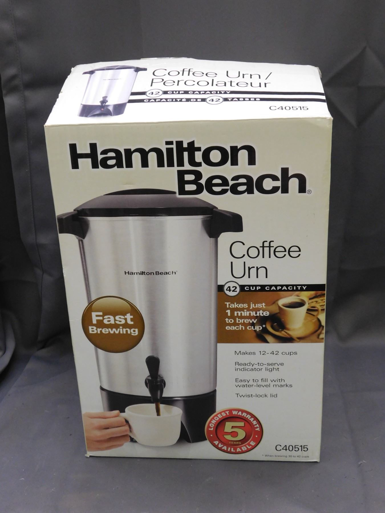 Hamilton Beach Coffee Urn 42 Cup Capacity C40515 In Box