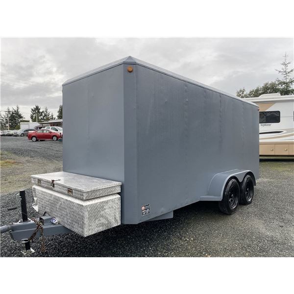 0C --  1987 HEAVY DUTY BOX TRAILER, GREY