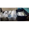 Image 1 : 3 TOTES OF VARIOUS TO GO CONTAINERS, CUPS ETC WITH LIDS