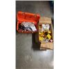 Image 2 : TOOLBOX AND BOX OF ELECTRICAL OUTLET BOXES AND BREAKERS